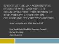 effective risk management for students with and withou