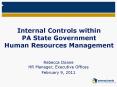 Internal Controls within PA State Government Human Resource