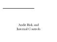 Audit Risk and Internal Controls Audit Risk Model AR = IR 