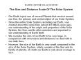 EARTH AND THE SOLAR SYSTEM The Size and Distance Scale O