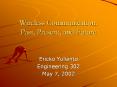 Wireless Communication: Past, Present, and Future Erick