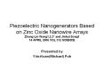 Piezoelectric Nanogenerators Based on Zinc Oxide Nanowir