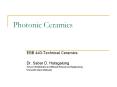 Photonic Ceramics EBB 443-Technical Ceramics Dr. Sabar D