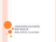 ODNOSNE ZAVISNE RE ENICE RELATIVE CLAUSES RELATIVE CLAUSES 
