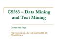 CS583   Data Mining and Text Mining Course Web Pag