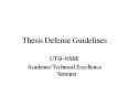 Thesis Defense Guidelines UTSI-NSBE Academic/Technica