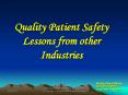 Quality Patient Safety Lessons from other Industries Qualit