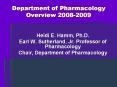 Department of Pharmacology Overview 2008-2009 Heidi E. Hamm