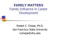 FAMILY MATTERS Family Influence in Career Development Rober