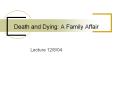 Death and Dying: A Family Affair Lecture 12/6/04 Lifespa