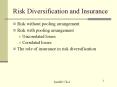 Risk Diversification and Insurance Risk without poolin