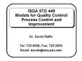 Models for Quality Control/ Process Control and Improvemen