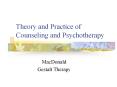 Theory and Practice of Counseling and Psychotherap