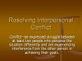 Resolving Interpersonal Conflict Conflict an expresse