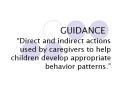GUIDANCE  Direct and indirect actions used by caregivers t