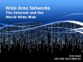 Wide Area Networks The Internet and the World Wide Web Eri