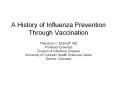 A History of Influenza Prevention Through Vaccinatio