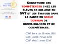 construire des comp tences chez les  l ves de coll ge en sv