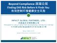 Beyond Compliance      Finding EHS Risk Before It Finds You