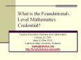 What is the Foundational-Level Mathematics Credential
