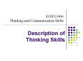 GXEX1406 Thinking and Communication Skills Description o