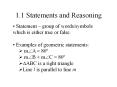 1.1 Statements and Reasoning Statement   group o