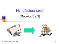 Manufactura Lean (M dulos 1 a 3) P. Reyes / Mayo de 200