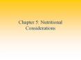 Chapter 5: Nutritional Considerations Nutrition Prope
