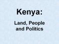 Kenya: Land, People and Politics Regional Map Ethnic Group