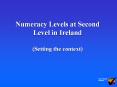 Numeracy Levels at Second Level in Ireland (Setting th