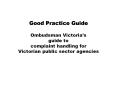 Good Practice Guide Ombudsman Victoria s guide to complain