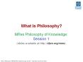 What is Philosophy? MRes Philosophy of Knowledge: Session 