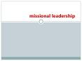 missional leadership * Leadership Conversation Navigatin