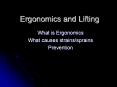 Ergonomics and Lifting What is Ergonomics What cause
