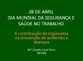 28 DE ABRIL DIA MUNDIAL DA SEGURAN A E SA DE NO TRABALHO 