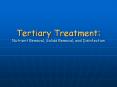 Tertiary Treatment: Nutrient Removal, Solids Removal, an