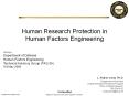Human Research Protection in Human Factors Engineerin