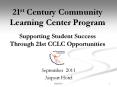 21st Century Community Learning Center Program Supportin