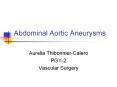 Abdominal Aortic Aneurysms Aurelia Thibonnier-Calero PGY-