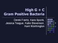 High G + C Gram Positive Bacteria Derek Frantz, Kara Sporik