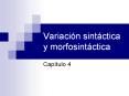 Variaci n sint ctica y morfosint ctica Cap tulo 4 Variabl
