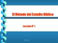 El M todo del Estudio B blico Lecci n N  1 IBV Lecci n 1 