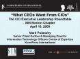  What CEOs Want From CIOs  The CIO Executive Leadershi