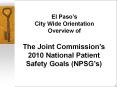 El Paso s City Wide Orientation Overview of The Join