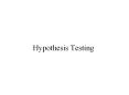 Hypothesis Testing Example: Test the performance of tw