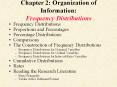Frequency Distributions Frequency Distributions Proportion