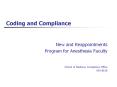 Coding and Compliance New and Reappointments Program fo
