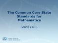 The Common Core State Standards for Mathematics Grades 4 