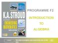 PROGRAMME F2 INTRODUCTION TO ALGEBRA Fractions Algebrai