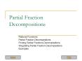 Partial Fraction Decompositions Rational Functions Partia
